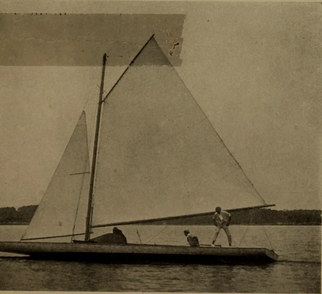 An illustration from The small yacht, its management and handling for racing and sailing, with chapters on construction, 1909, leaf 154