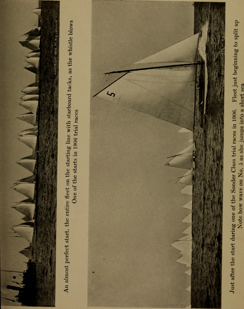 An illustration from The small yacht, its management and handling for racing and sailing, with chapters on construction, 1909, leaf 192