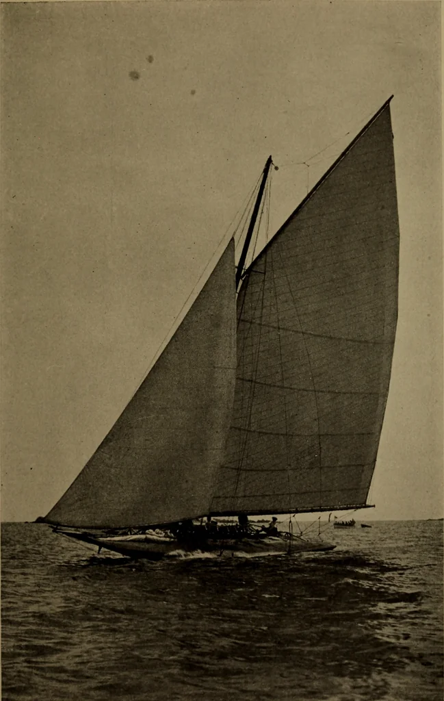 An illustration from The small yacht, its management and handling for racing and sailing, with chapters on construction, 1909, leaf 214