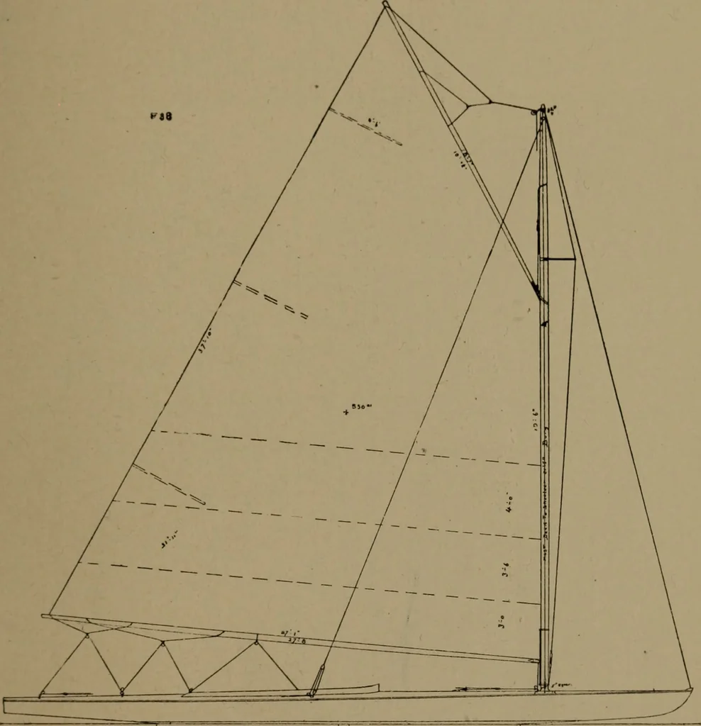 An illustration from The small yacht, its management and handling for racing and sailing, with chapters on construction, 1909, leaf 240