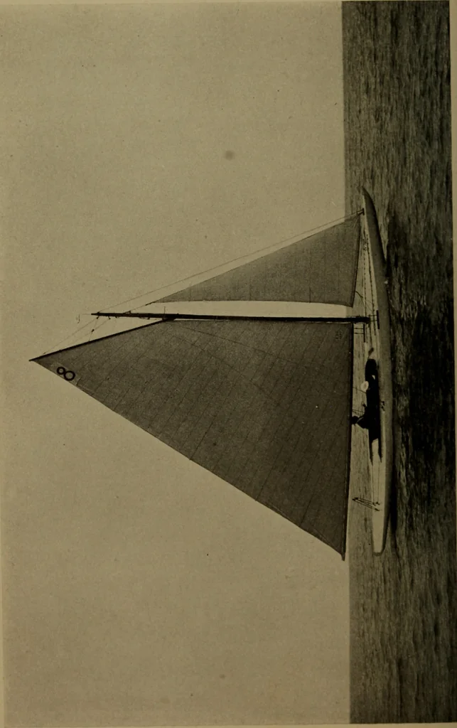 An illustration from The small yacht, its management and handling for racing and sailing, with chapters on construction, 1909, leaf 45