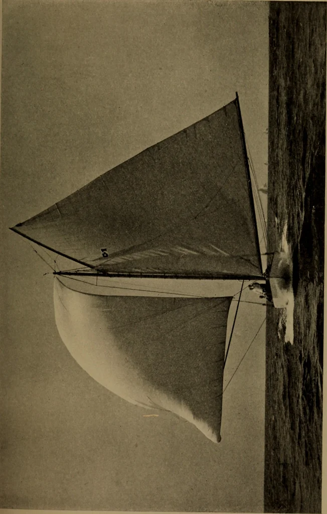 An illustration from The small yacht, its management and handling for racing and sailing, with chapters on construction, 1909, leaf 62