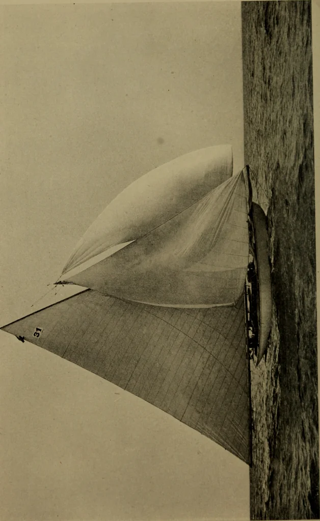 An illustration from The small yacht, its management and handling for racing and sailing, with chapters on construction, 1909, leaf 63