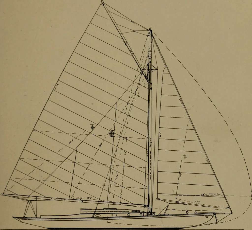 An illustration from The small yacht, its management and handling for racing and sailing, with chapters on construction, 1909, leaf 78