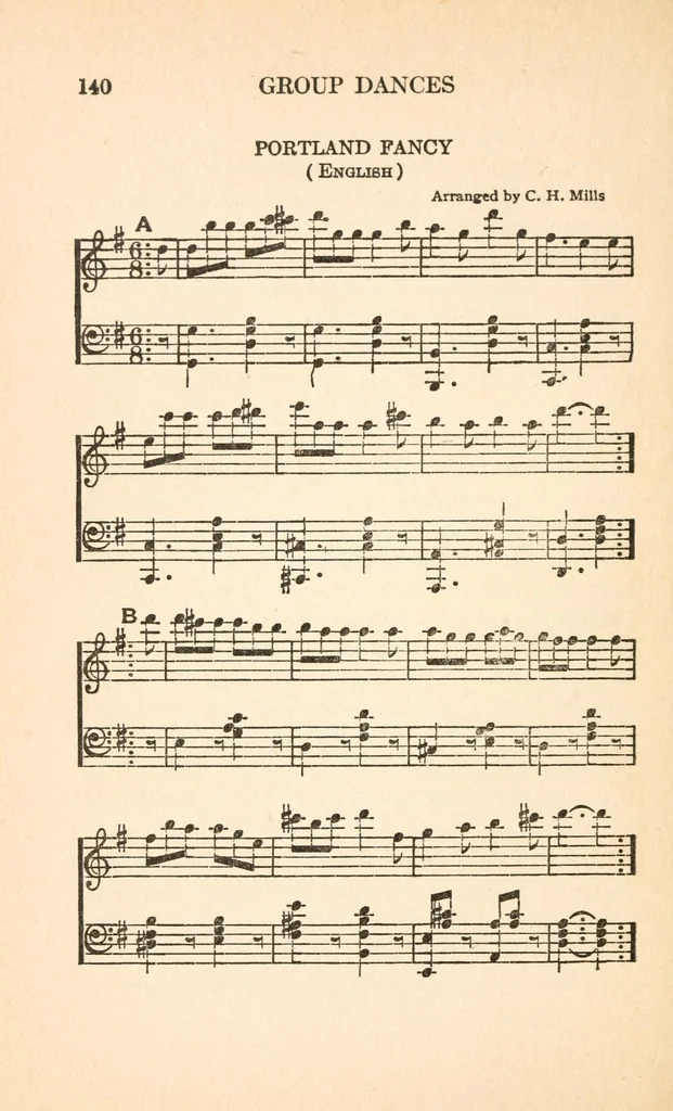 An illustration from Social games and dances : a collection of games and dances suitable for community and social use, 1919, leaf 162