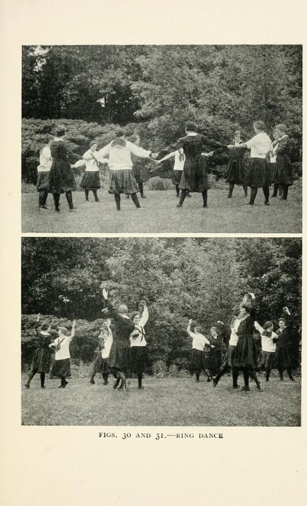 An illustration from Social games and dances : a collection of games and dances suitable for community and social use, 1919, leaf 197