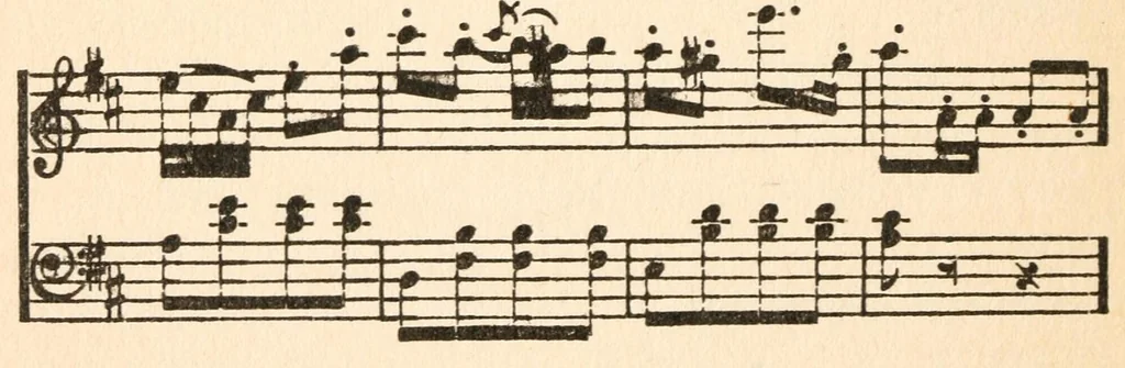 An illustration from Social games and dances : a collection of games and dances suitable for community and social use, 1919, leaf 232