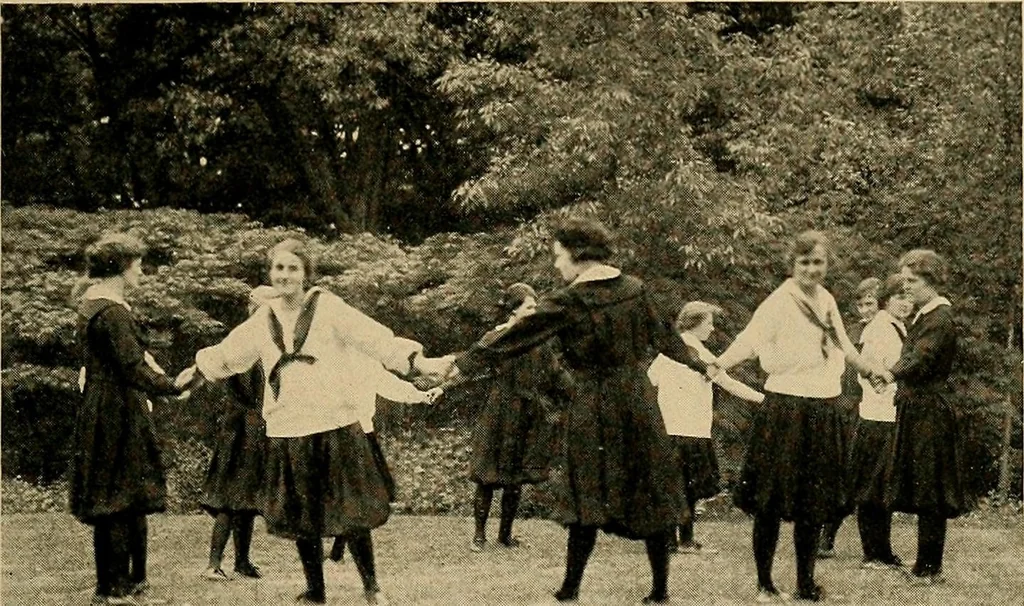 An illustration from Social games and group dances; a collection of games and dances suitable for community and social use, 1919, leaf 188