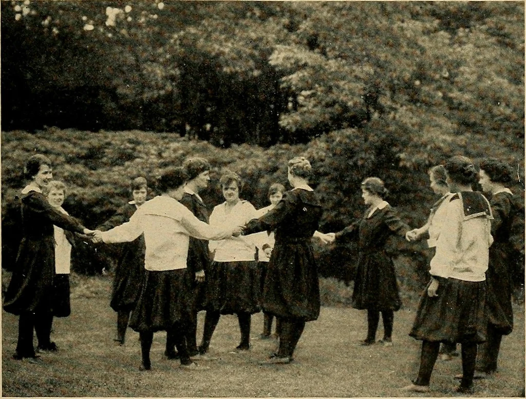 An illustration from Social games and group dances; a collection of games and dances suitable for community and social use, 1919, leaf 188