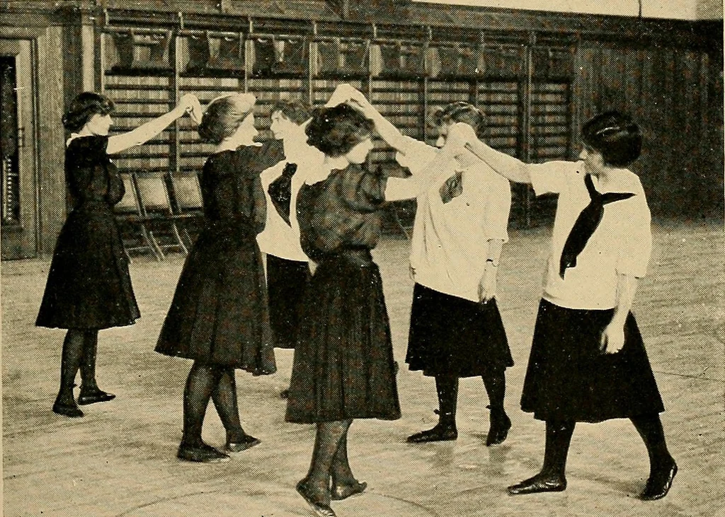 An illustration from Social games and group dances; a collection of games and dances suitable for community and social use, 1919, leaf 194