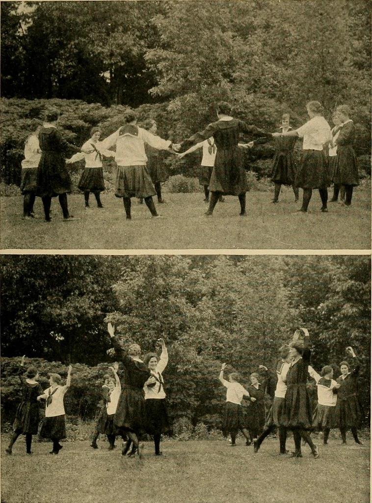 An illustration from Social games and group dances; a collection of games and dances suitable for community and social use, 1919, leaf 200