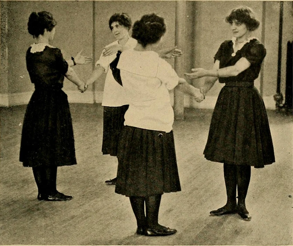 An illustration from Social games and group dances; a collection of games and dances suitable for community and social use, 1919, leaf 206