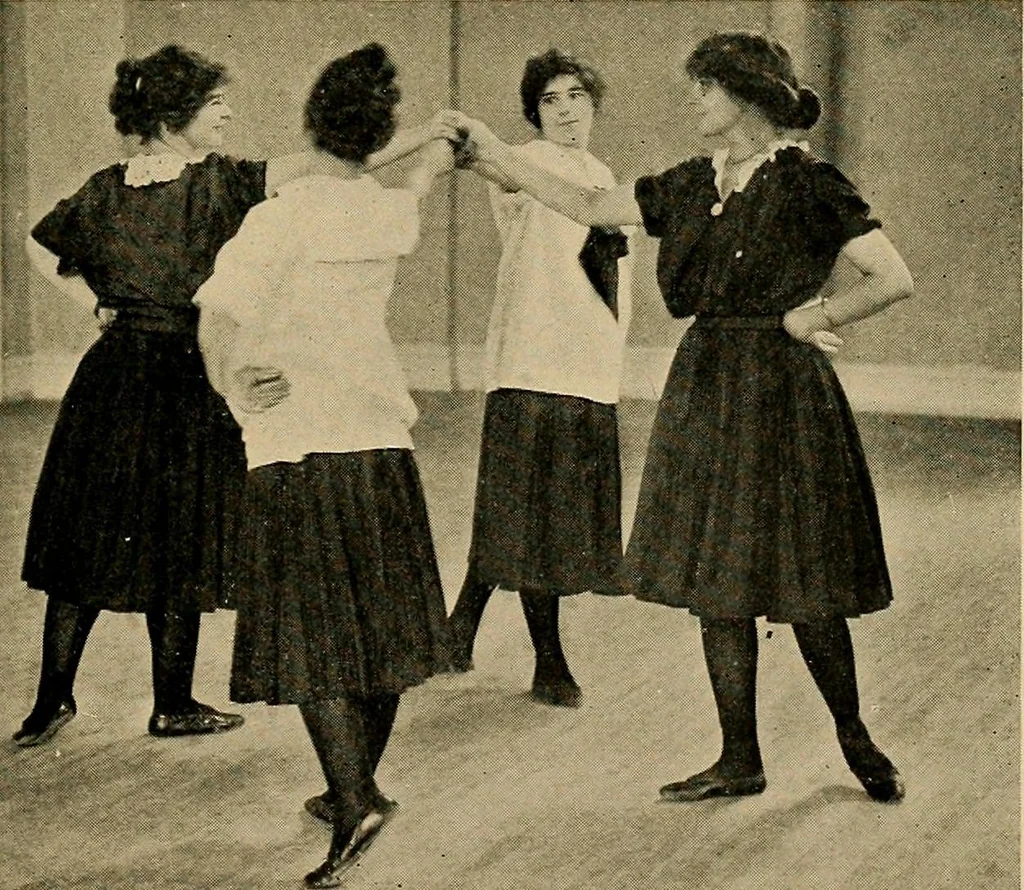 An illustration from Social games and group dances; a collection of games and dances suitable for community and social use, 1919, leaf 206