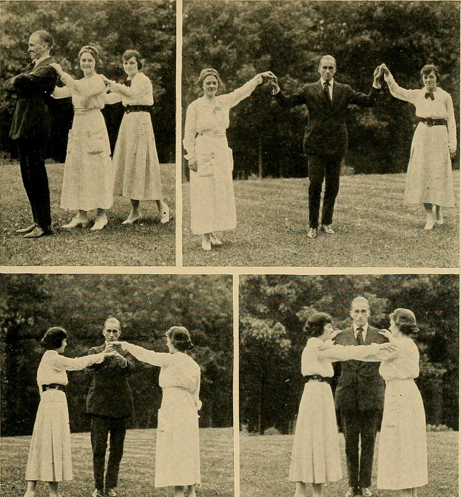 An illustration from Social games and group dances; a collection of games and dances suitable for community and social use, 1919, leaf 244