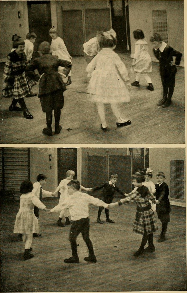 An illustration from Social games and group dances; a collection of games and dances suitable for community and social use, 1919, leaf 272