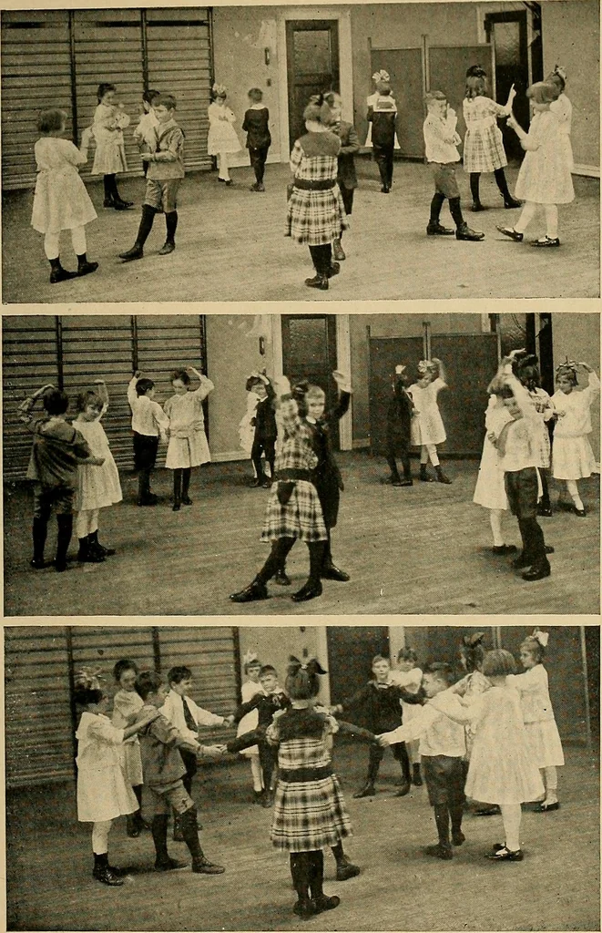 An illustration from Social games and group dances; a collection of games and dances suitable for community and social use, 1919, leaf 280