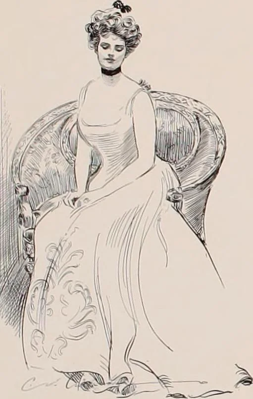 An illustration from Social ladder / drawings by Charles Dana Gibson., 1902, leaf 13
