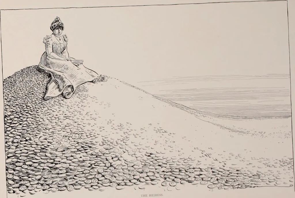 An illustration from Social ladder / drawings by Charles Dana Gibson., 1902, leaf 24