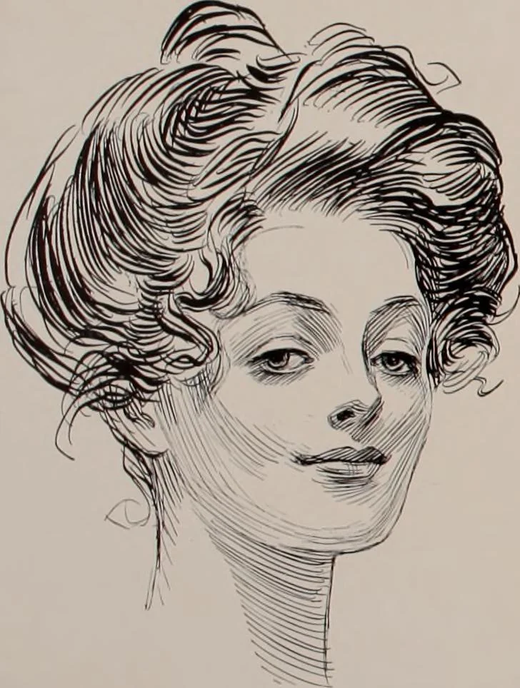 An illustration from Social ladder / drawings by Charles Dana Gibson., 1902, leaf 29
