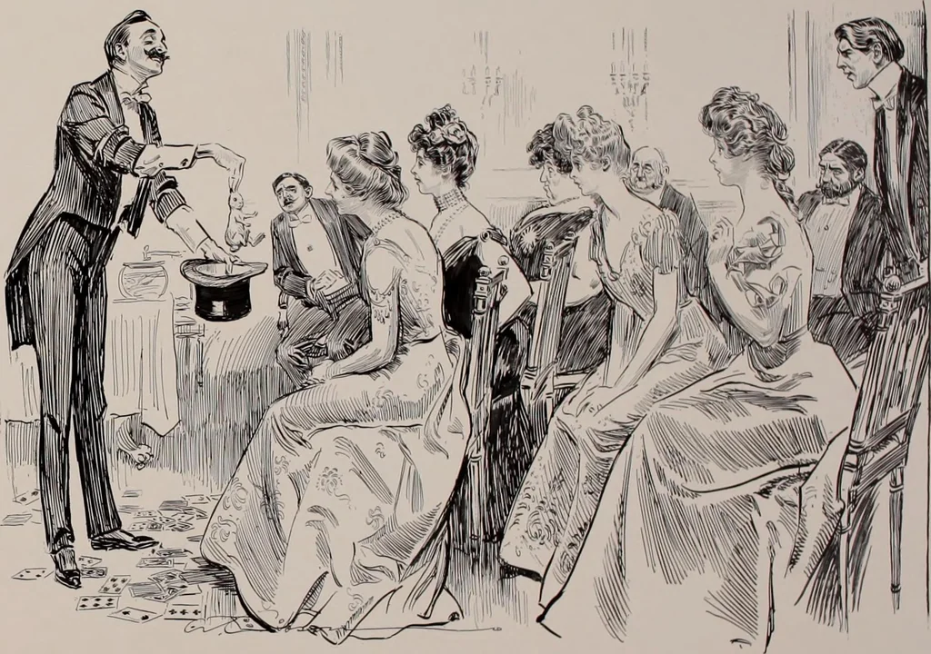 An illustration from Social ladder / drawings by Charles Dana Gibson., 1902, leaf 32