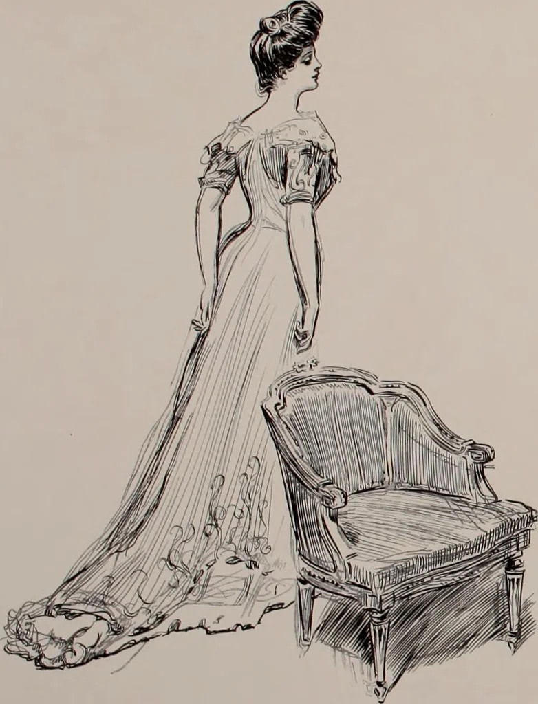 An illustration from Social ladder / drawings by Charles Dana Gibson., 1902, leaf 33