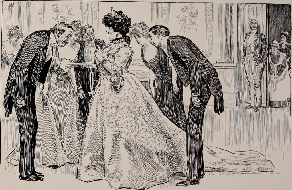 An illustration from Social ladder / drawings by Charles Dana Gibson., 1902, leaf 38