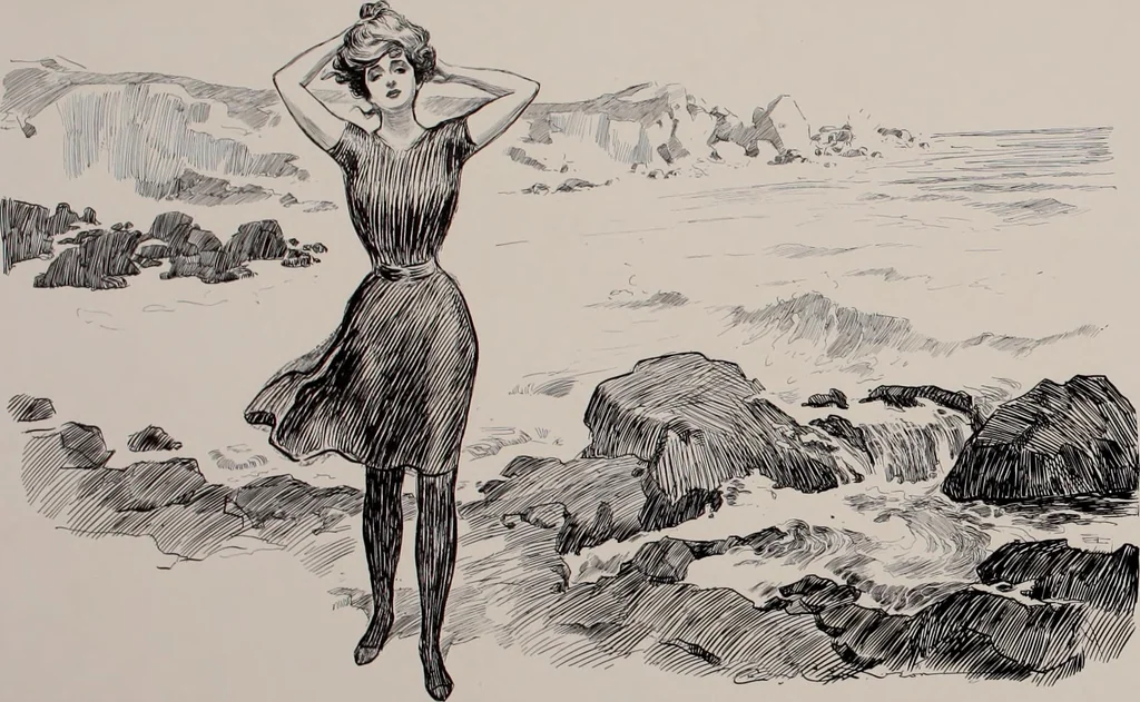 An illustration from Social ladder / drawings by Charles Dana Gibson., 1902, leaf 39