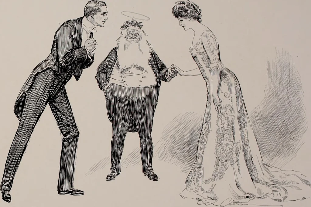 An illustration from Social ladder / drawings by Charles Dana Gibson., 1902, leaf 42