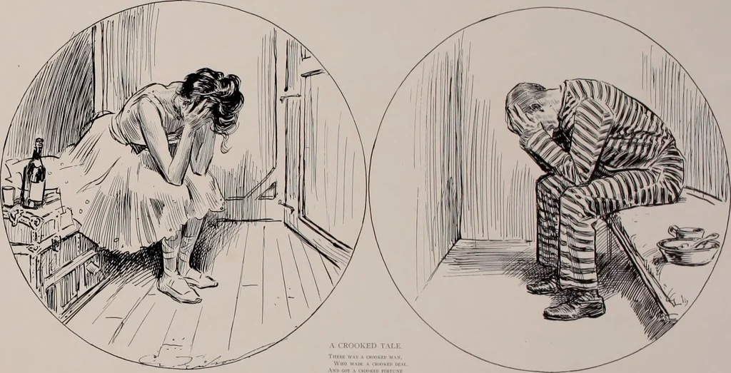 An illustration from Social ladder / drawings by Charles Dana Gibson., 1902, leaf 50