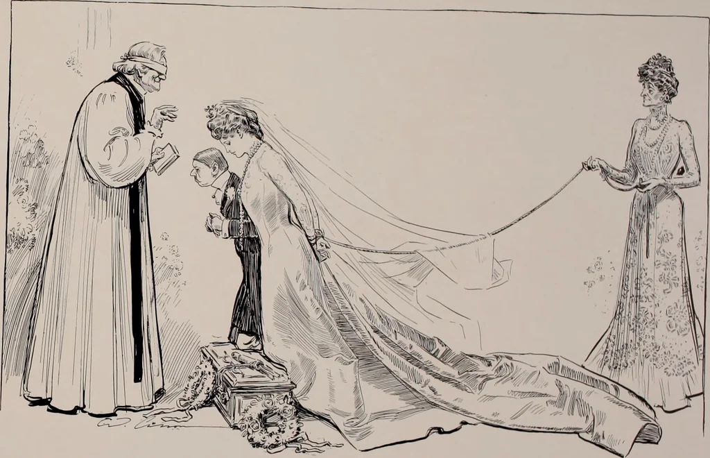 An illustration from Social ladder / drawings by Charles Dana Gibson., 1902, leaf 52