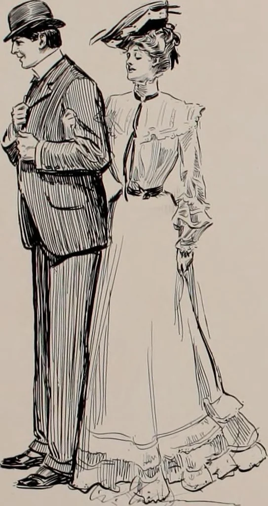 An illustration from Social ladder / drawings by Charles Dana Gibson., 1902, leaf 55