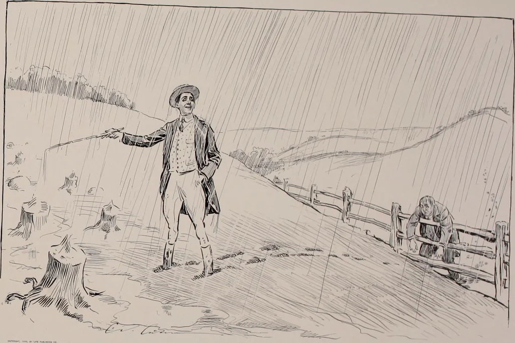 An illustration from Social ladder / drawings by Charles Dana Gibson., 1902, leaf 62