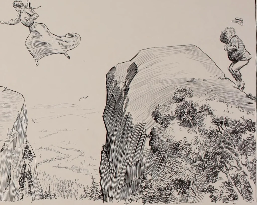 An illustration from Social ladder / drawings by Charles Dana Gibson., 1902, leaf 68