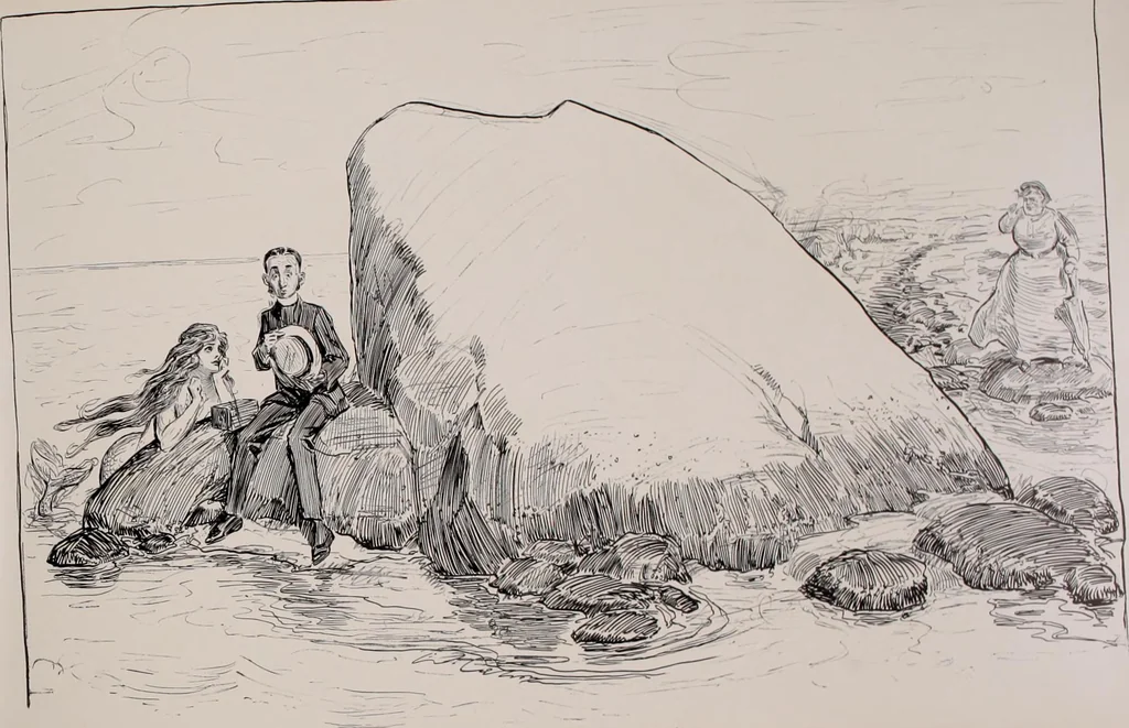 An illustration from Social ladder / drawings by Charles Dana Gibson., 1902, leaf 74