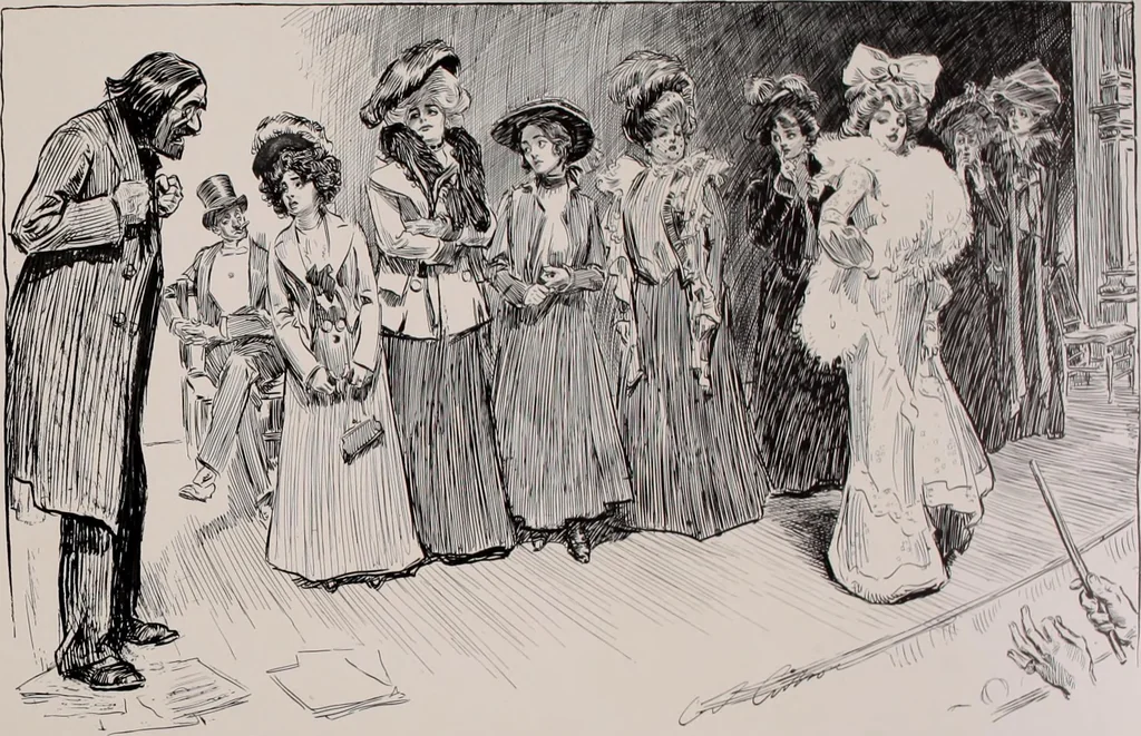 An illustration from Social ladder / drawings by Charles Dana Gibson., 1902, leaf 76