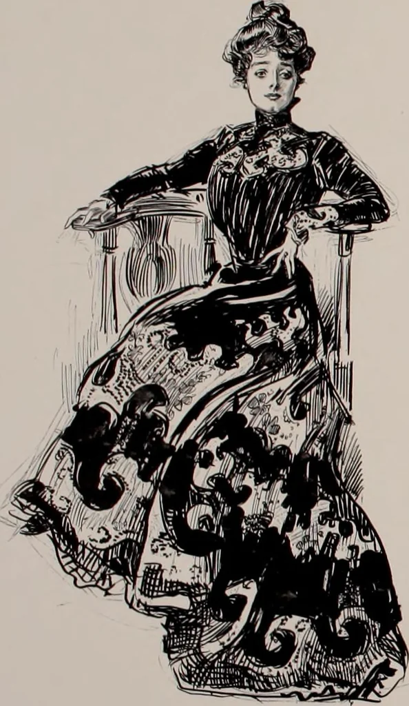 An illustration from Social ladder / drawings by Charles Dana Gibson., 1902, leaf 77