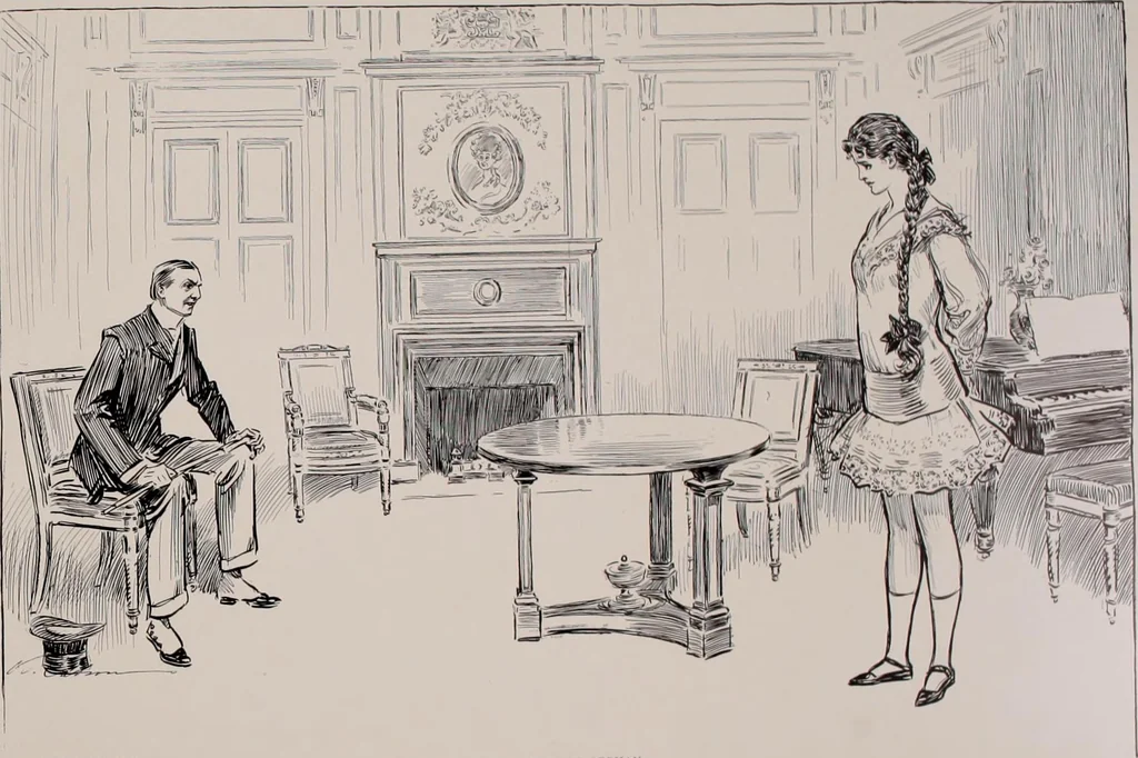 An illustration from Social ladder / drawings by Charles Dana Gibson., 1902, leaf 78