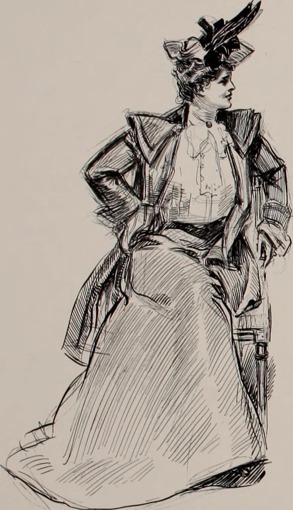 An illustration from Social ladder / drawings by Charles Dana Gibson., 1902, leaf 81