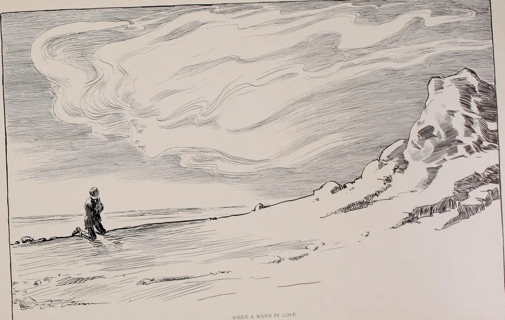An illustration from Social ladder / drawings by Charles Dana Gibson., 1902, leaf 82