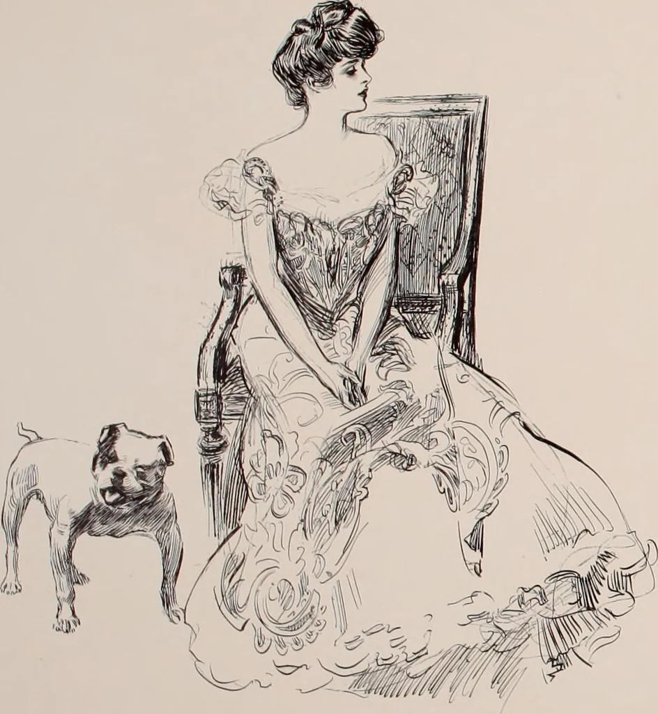 An illustration from Social ladder / drawings by Charles Dana Gibson., 1902, leaf 9