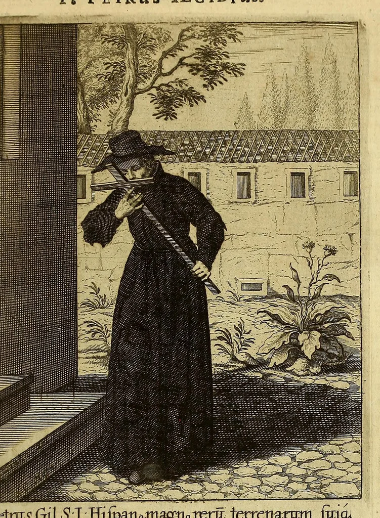 An illustration from Societas Jesu apostolorum imitatrix, sive Gesta praeclara et virtutes eorum, qui è Societate Jesu in procuranda salute animarum, per apostolicas missiones, conciones, sacramentorum ministeria, evangelij inter fideles & infideles propagationem, ceteráque munia apostolica, per totum orbem terrarum speciali zelo desudâ[ve]runt. Pars prima Societatis Jesu Europaeae., 1694, leaf 557