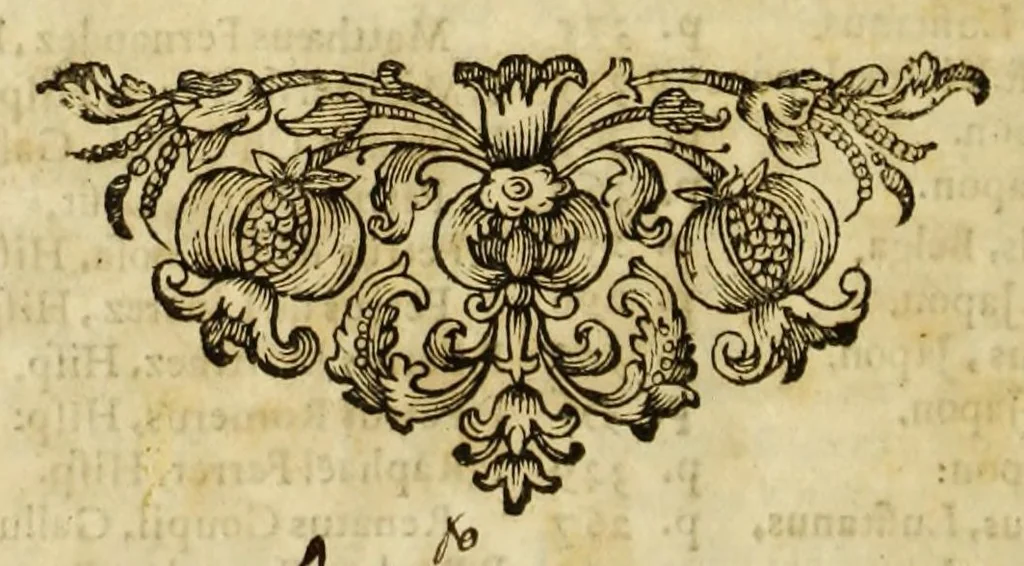 An illustration from Societas Jesu usque ad sanguinis et vitae profusionem militans, in Europa, Africa, Asia, et America, contra gentiles, Mahometanos, Judaeos, Haereticos, impios, pro Deo, fide, ecclesia, pietate. : Sive Vita, et mors eorum, qui ex Societate Jesu in causa fidei, & virtutis propugnatae, violentâ morte toto orbe sublati sunt., 1675, leaf 576