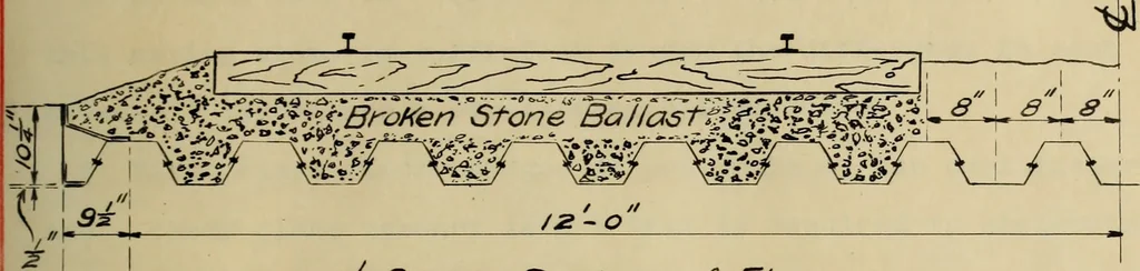 An illustration from Solid floors : railroad bridges, 1913, leaf 16