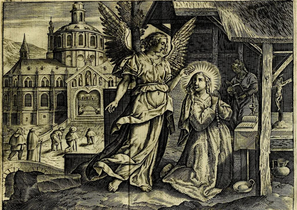 An illustration from Solitvdo, sive vitae foeminarvm anachoritarvm, 1606, leaf 10