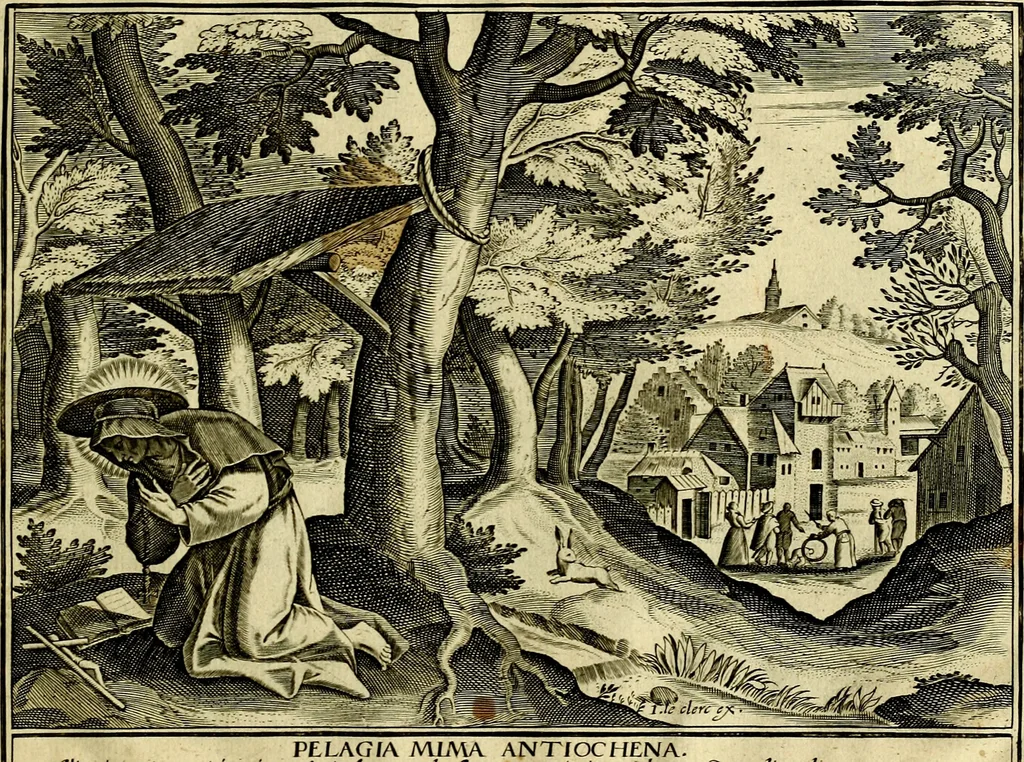 An illustration from Solitvdo, sive vitae foeminarvm anachoritarvm, 1606, leaf 14