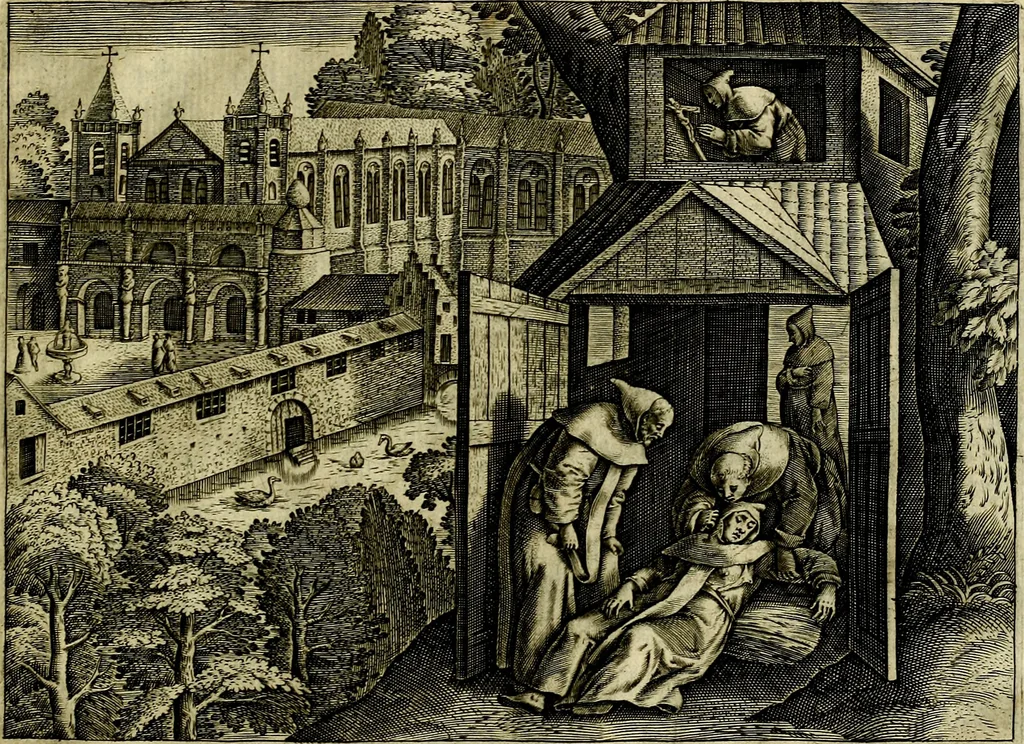 An illustration from Solitvdo, sive vitae foeminarvm anachoritarvm, 1606, leaf 22