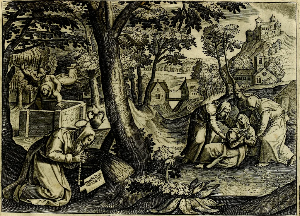 An illustration from Solitvdo, sive vitae foeminarvm anachoritarvm, 1606, leaf 26