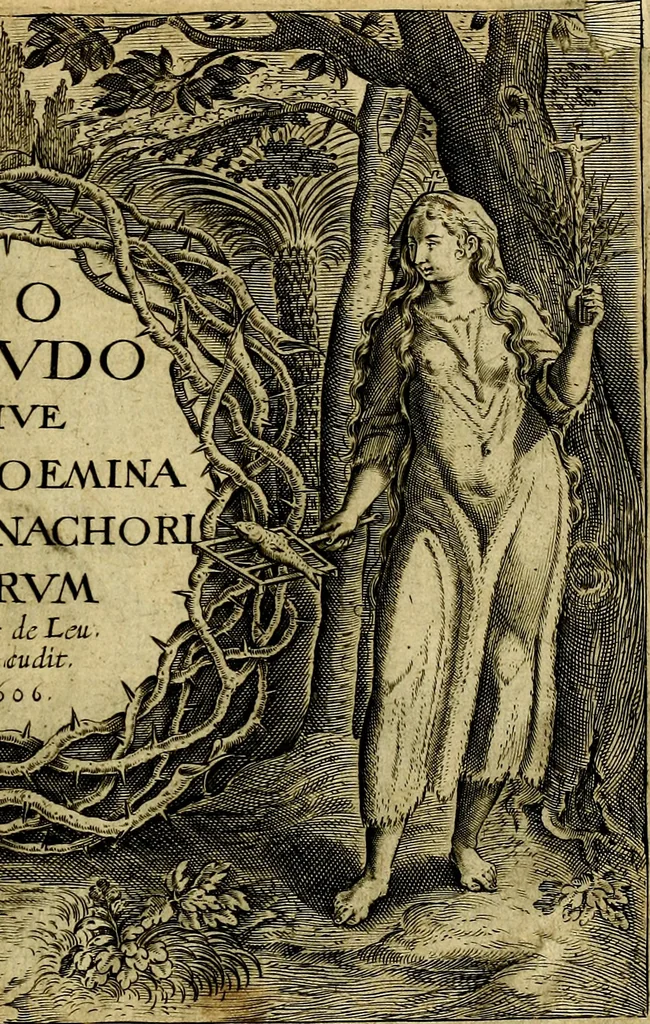 An illustration from Solitvdo, sive vitae foeminarvm anachoritarvm, 1606, leaf 4