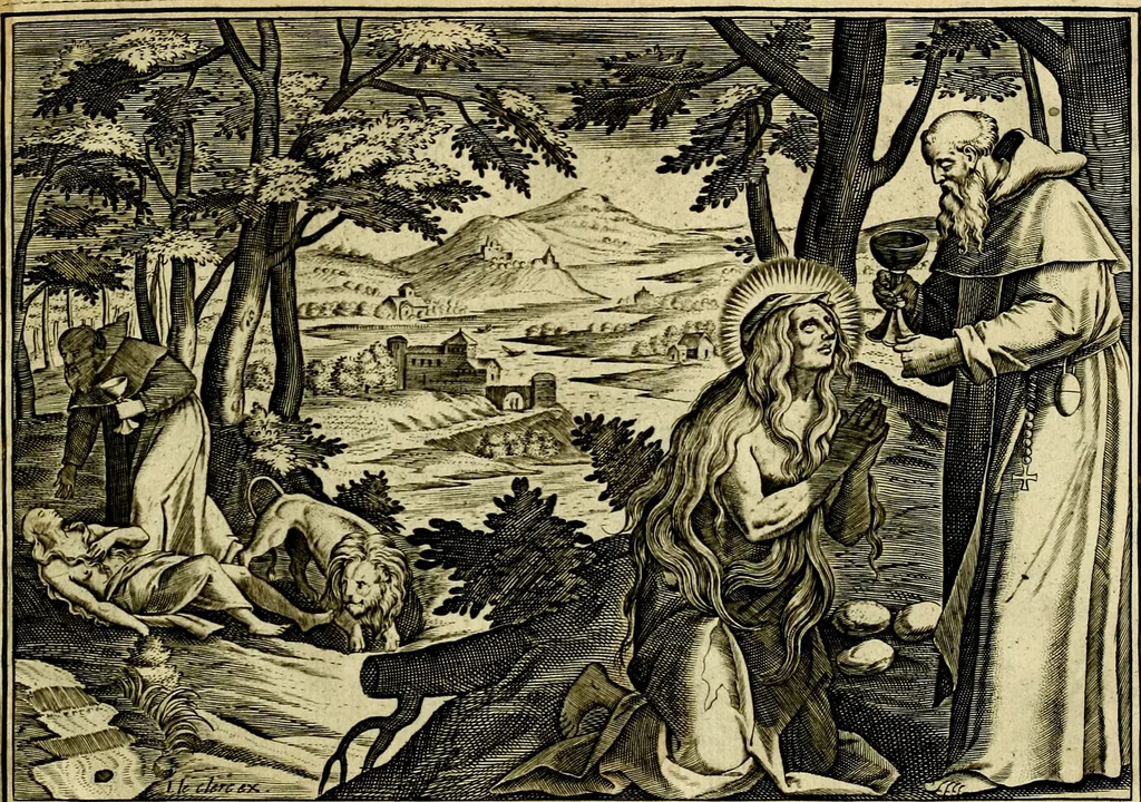 An illustration from Solitvdo, sive vitae foeminarvm anachoritarvm, 1606, leaf 8