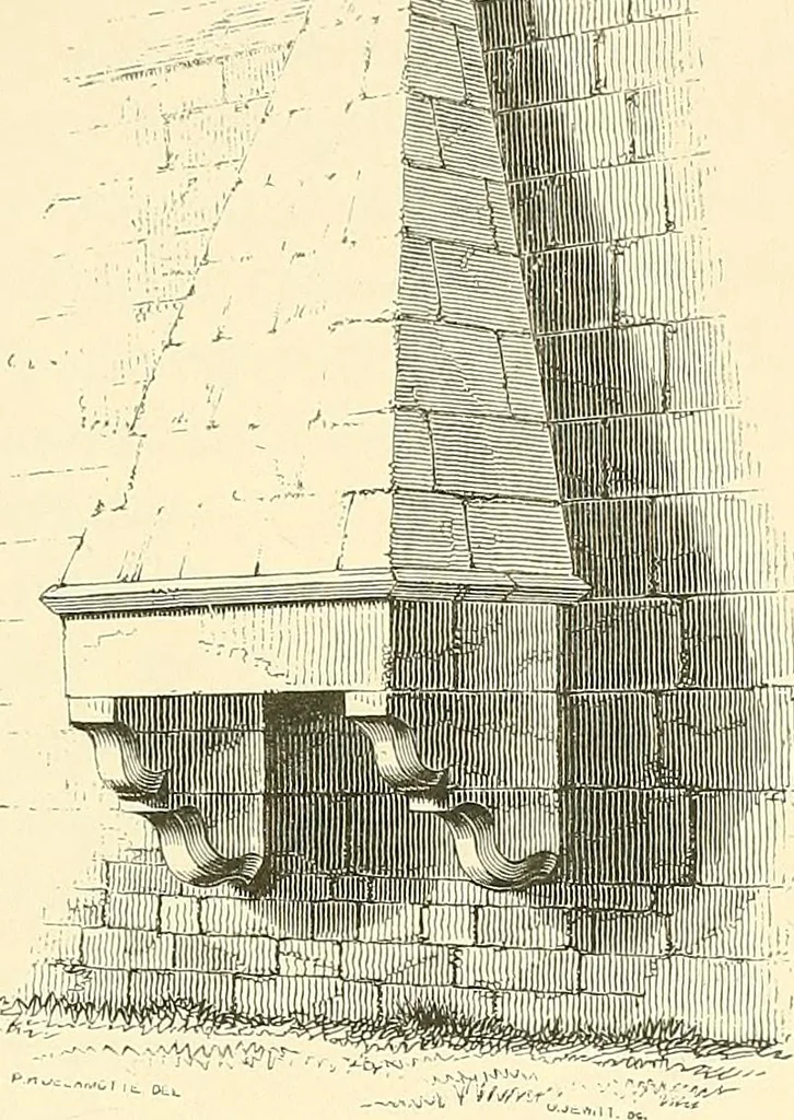 An illustration from Some account of domestic architecture in England from Edward I to Richard II, with notices of foreign examples and numerous illustrations of existing remains from original drawings, 1882, leaf 144